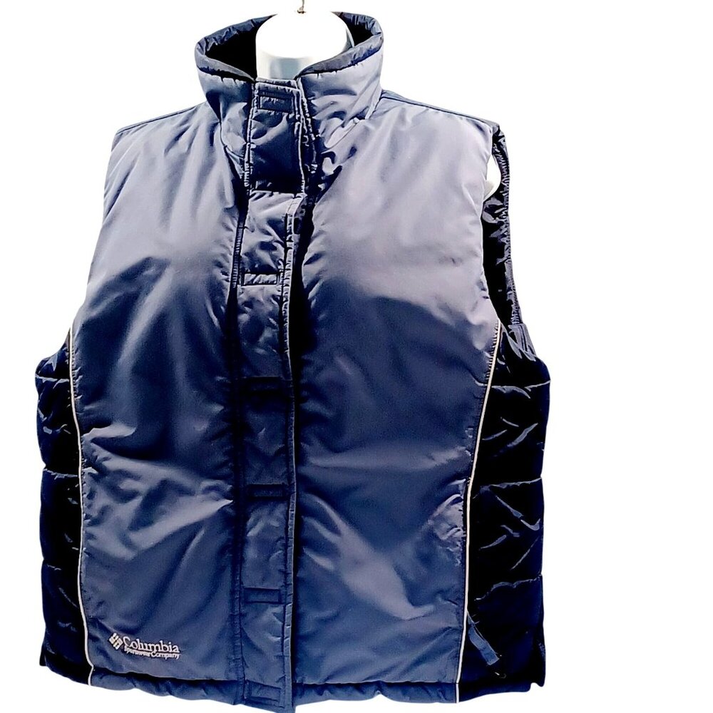 Columbia Womens Cozy Boxy Puffer Vest Navy Blue Quilted Gorpcore Outerwear SZ XL